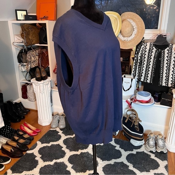 NWT Chaps Men’s Sweater Vest 2XL Cotton Black V-Neck Knit Pullover Golf - Picture 6 of 8